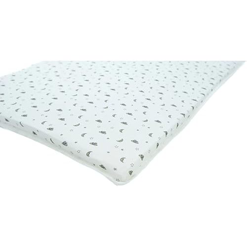 Arm’s Reach Fitted Bassinet Sheets - Soft and Breathable Cotton and Polyester, Designed for Use with Mini, Clear-Vue, and Cambria Co-Sleeper Bedside Bassinet, Moon Pattern