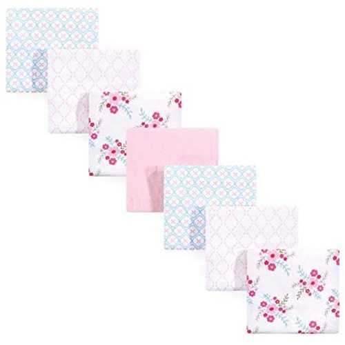 Luvable Friends Unisex Baby Cotton Flannel Receiving Blankets Bundle, Floral, One Size