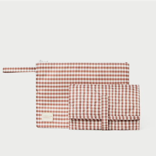 Loeffler Randall Dottie Brown Gingham Changing Pad