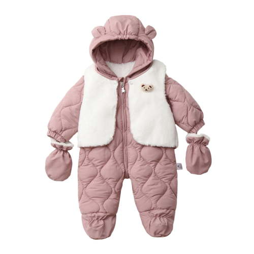 Wdgfv Girls Sleeveless Romper Baby Girls Winter Bodysuits 2 Pack Thermal Insulated Soft Romper Outfits Warm Clothes For Toddler 6 Months To Pink 0-6 Months