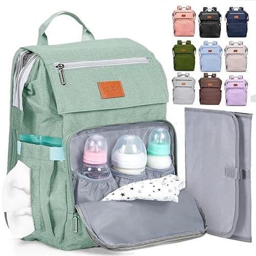 PILLANI Baby Diaper Bag Backpack - Large Bag for Boys & Girls, Waterproof Diaper Backpack - Travel Diaper Bags w/Changing Pad, Baby Registry Search & Shower Gifts - Essentials Must Haves Newborn Stuff