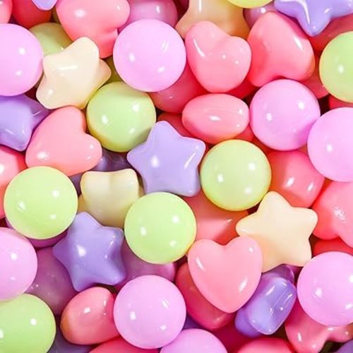 Star Ball Pit Balls for Toddlers -100pcs Macaron Pit Balls Phthalate Free BPA Free Crush Proof Play Balls Play Tent Pool Playhouse Playpen Party Decoration.