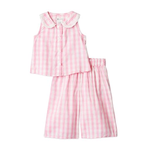 Amazon Essentials x Sofia Grainge Toddlers and Baby Girls' Cotton Sateen Sleeveless Top and Pants Play Set