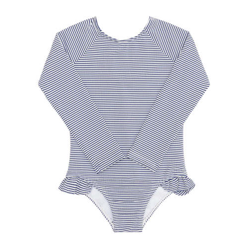 Girl’s Harbor Stripe Rashguard One Piece | Over The Moon