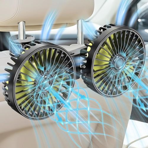 Car Backseat Fans for Backseat for Kids, Car Seat Fans for Baby Rear Facing Back Seat (No Battery)