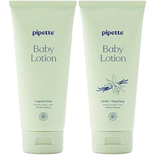 Pipette Baby Lotion Duo, Fragrance Free + Vanilla & Ylang Ylang (Pack of 2)