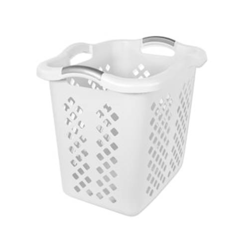 Style Selections 2-Bushel White Plastic Laundry Basket 2138LWS-000-083 at Lowes.com