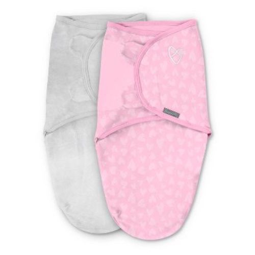 SwaddleMe by Ingenuity Velboa Original Swaddle Wrap - 0-3 Months - Small-Medium - 2pk - Pink Hearts