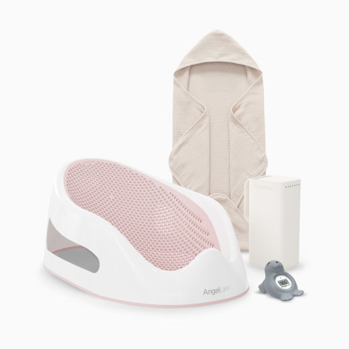 Angelcare Soft-Touch Baby Bath Support Bundle - Pink, 4-Piece