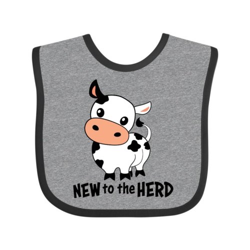 Inktastic New to the Herd Cute Cow Gift Baby Boy or Baby Girl Bib