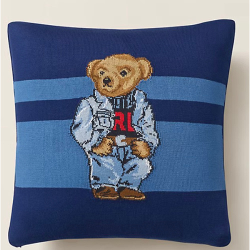 Denim Polo Bear Throw Pillow