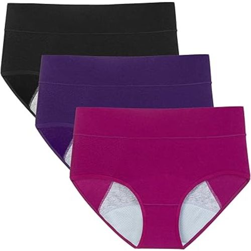 POKARLA Women's High Absorbency Period Cotton Underwear Heavy Flow Leakproof Panties(Regular&Plus Size)