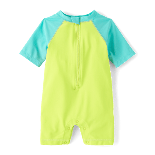 Baby Boys Colorblock Raglan Rashguard One Piece Swimsuit - 3-6 M