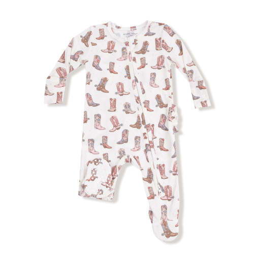 2-Way Zip Ruffle Footie, Future Cowgirl