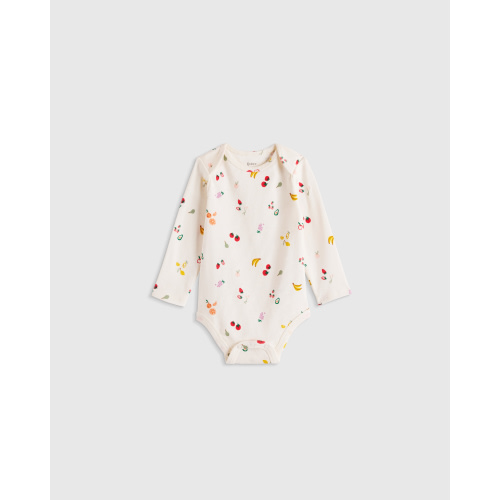 100% Organic Cotton Long Sleeve Bodysuit - Baby in Heather Grey