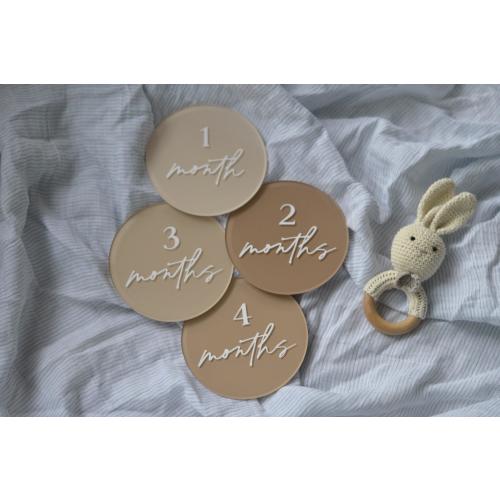 Acrylic Baby Milestone Markers | Ombre Disc, First Year Photo Prop