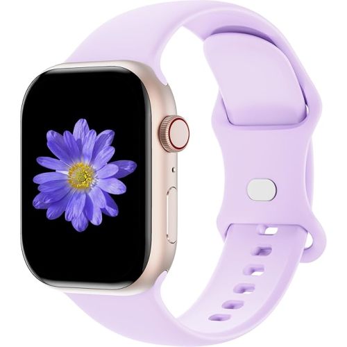 Sport Bands Compatible with Apple Watch 42mm 44mm 45mm 46mm 41mm 38mm 40mm 49mm for Women Men, Soft Silicone Strap for iWatch Wristband Series Ultra SE 11 10 9 8 7 6 5 4 3 2 1
