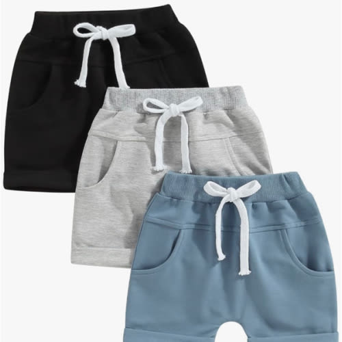 Baby Boys' Toddler 3-Pack Pull-on Jogger Shorts Classic Fit Elastic Waist Shorts Kids Multipacks Pants