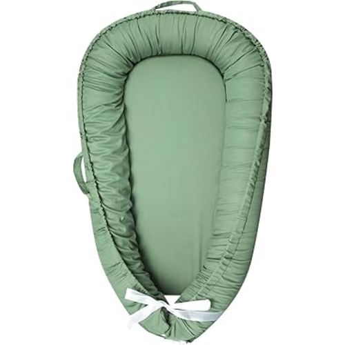 Hooyax Baby Lounger Cover Only, 100% Cotton Newborn Nest Cover, Soft Portable Baby Nest Replacement Cover for Boys Girls, Breathable Infant Lounger Covers, Baby Essential (Green)