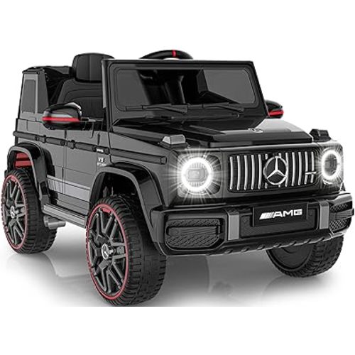 Mercedes-Benz Licensed G63 12V Kids Ride On Car, Ride on Toys with Parental Remote Control, Durable Material Body, Upgraded Motors, LED Lights & Music, Safe Electric Car for Toddlers, Black