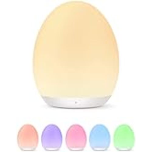 Night Light for Kids, Baby Night Light with 7 Colors Changing Mode & Stepless Dimming, Nursery Night Light BPA Free,Rechargeable Egg Night Light for Breastfeeding 1h Timer & Touch Control