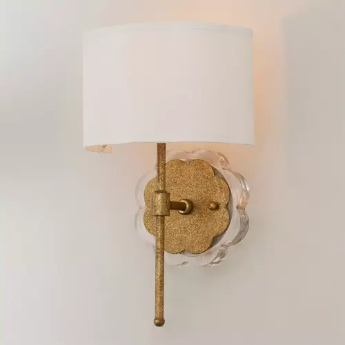Scalloped Daisy Shade Sconce: Antique Gold