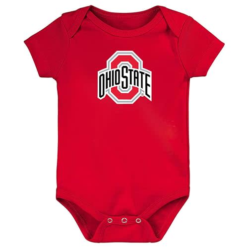 Ohio State Buckeyes Officially Licensed 100% Cotton Short Sleeve LOGO Baby Bodysuit