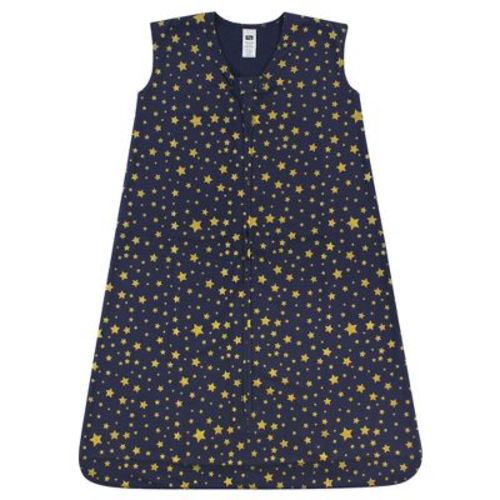 Hudson Baby Infant Cotton Sleeveless Wearable Sleeping Bag, Sack, Blanket, Gold Navy Star, 18-24 Months