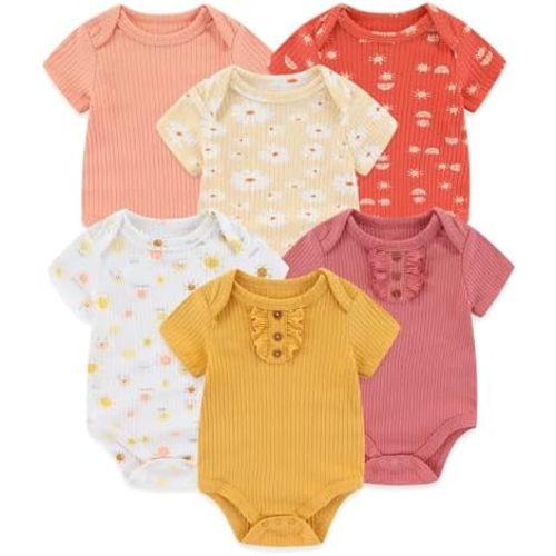 Fashion Baby Boy Girl Bodysuits 6-Pack Casual Cotton Soft Infants Outfit New born Clothes