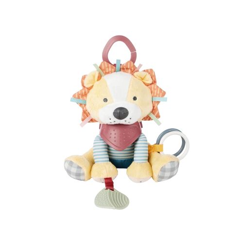 Skip Hop Bandana Buddies Soft Textured Baby Activity and Teething Toy for Multi-Sensory Play with Rattles, Crinkle Sounds, Squeaker and Mirror, Attaches to Stroller and Car Seat, Lion, Age 0+