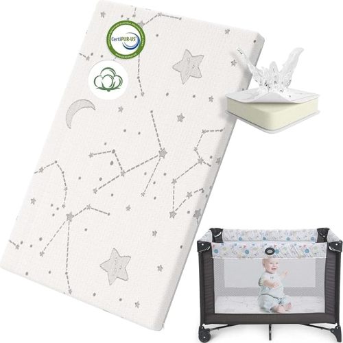 YENING Trifold Pack and Play Mattress Pad Foldable 38x26 Waterproof Baby Mattress for Pack N Play Matress Topper Breathable