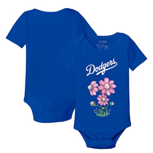 Infant Los Angeles Dodgers Tiny Turnip Royal Blooming Baseballs Bodysuit