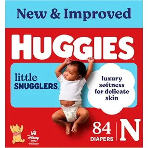 Huggies Little Snugglers Newborn Diapers, 84 Count