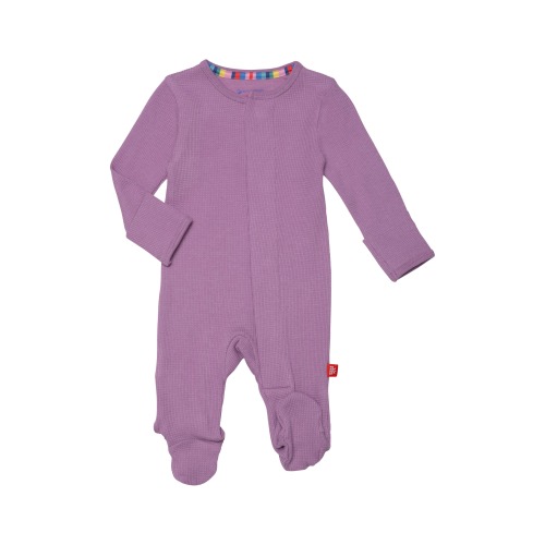 Pink Waffle Knit Long Sleeve Magnetic Footie 0-3 months
