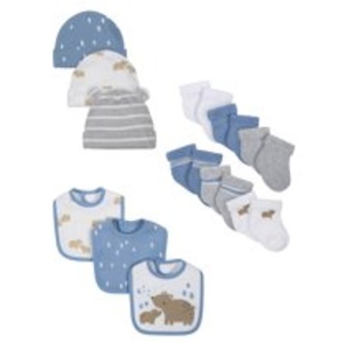 Wonder Nation Baby Boy Assorted Socks, Bibs & Caps Accessory Set, 12-Pieces