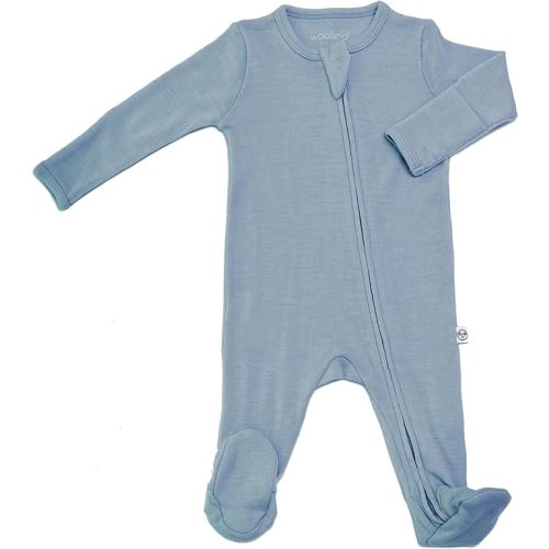 Woolino Toddler Footie Sleeper, Merino Wool Baby Pajamas, One-Piece Sleeper Jumpsuit, Front Zip Footie Romper for Unisex