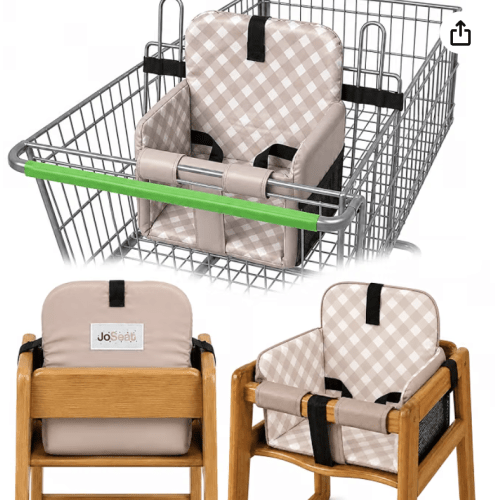 Shopping Cart Seat Cover for Baby, Beige Checkered