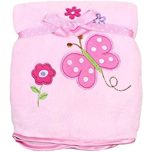Spasilk Baby-Girls Newborn Extra Thick Plush Blanket with Satin Trim