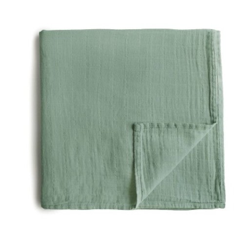 Mushie Muslin Swaddle Blanket Organic Cotton - Cedar