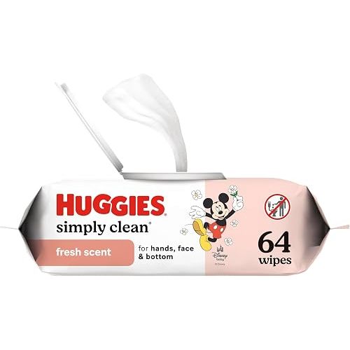 Huggies Simply Clean Baby Wipes, Fresh Scent, 1 Pack, 64 Wipes