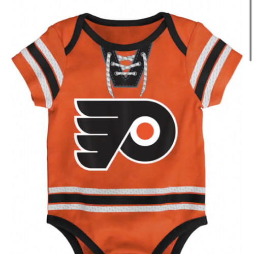 Philadelphia Philadelphia Flyers ORANGE Baby Hockey Pro Blank One Piece - 133416336