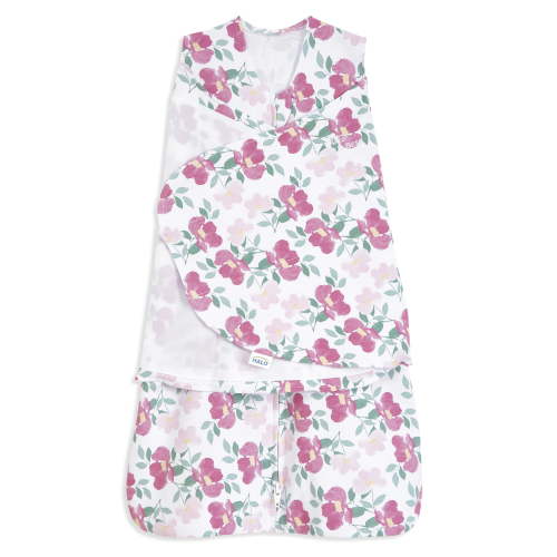 HALO SleepSack Swaddle, 100% Cotton, Stems, Infant Girls, Small, 3-6 Months