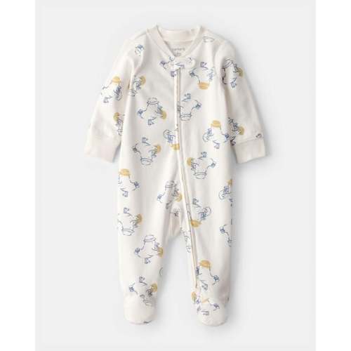 Baby Duck 2-Way Zip 100% Cotton Sleep & Play Pajama - Cream | Carter's