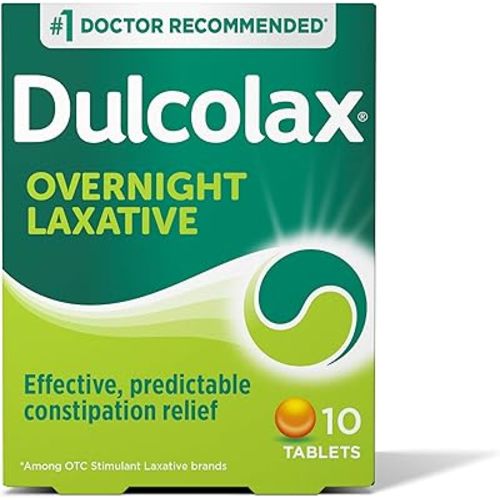 Dulcolax Stimulant Laxative Tablets, Predictable & Effective Constipation Relief, Relieves Straining & Bloating, Bisacodyl 5 mg, 10 Count