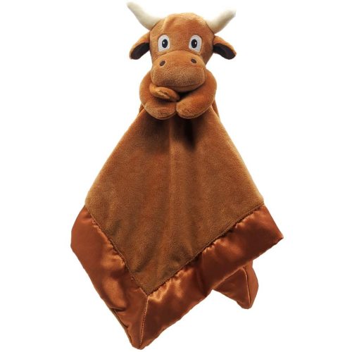 Longhorn Lovey Blanket for Baby | Large 20" x 20" Baby Lovey for Girls or Boys | Cute Longhorn Security Blanket for Babies and Toddlers