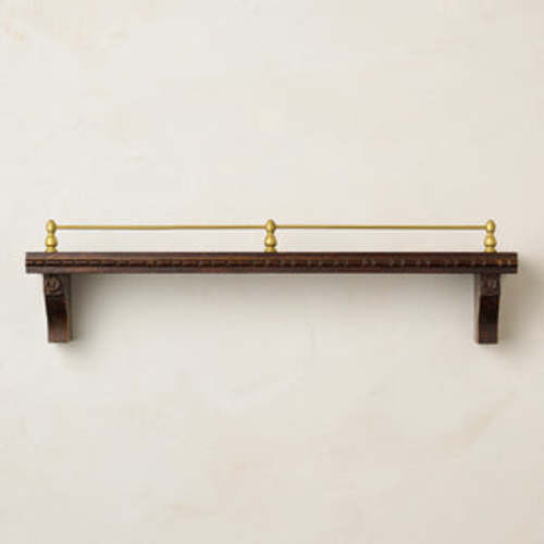 Gloria Carved Wood and Brass Picture Ledge – Magnolia