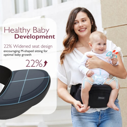 Baby Hip Seat Carrier: 3D Belly Protector & EVA Massage Board