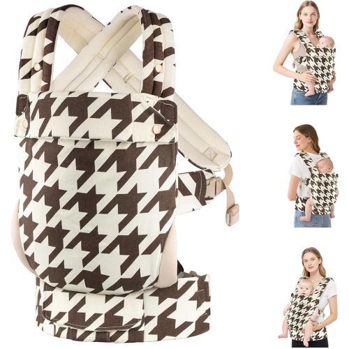 Baby Carrier Newborn to Toddler- Ergonomic,Cozy and Lightweight Infant Carrier for 7-40lbs,3 Carry Positions Newborn Carrier,Brown