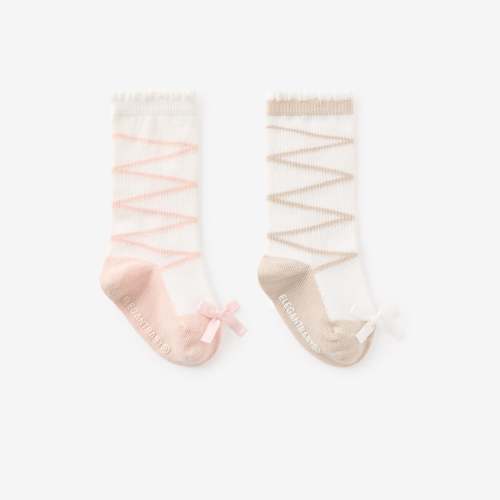 Ballet Knee-High Non Slip Baby Socks 2 Pack – Elegant Baby