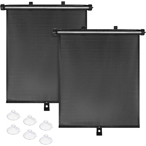 BOGI Car Window Shade (2 Pack) Car Roller Sunshade for Side Window,Car Sun Window Shade,Protect Baby Kids and Pets from UV Rays Sun Glare,Suitable for Most Cars,SUV, Trucks,House and Office Window